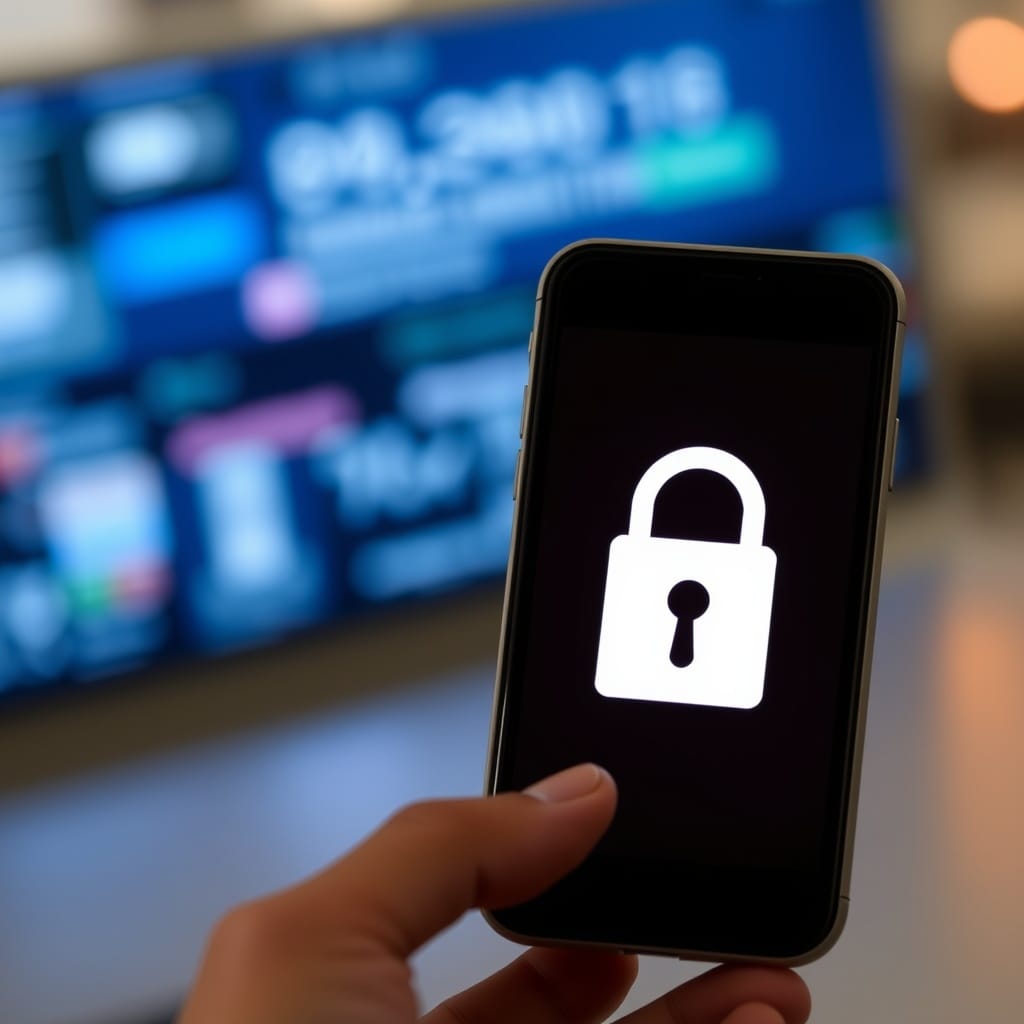A professional stock photo of a secure digital transaction on a smartphone with a lock icon, highlighting FinTech and consumer protection in the GCC region.