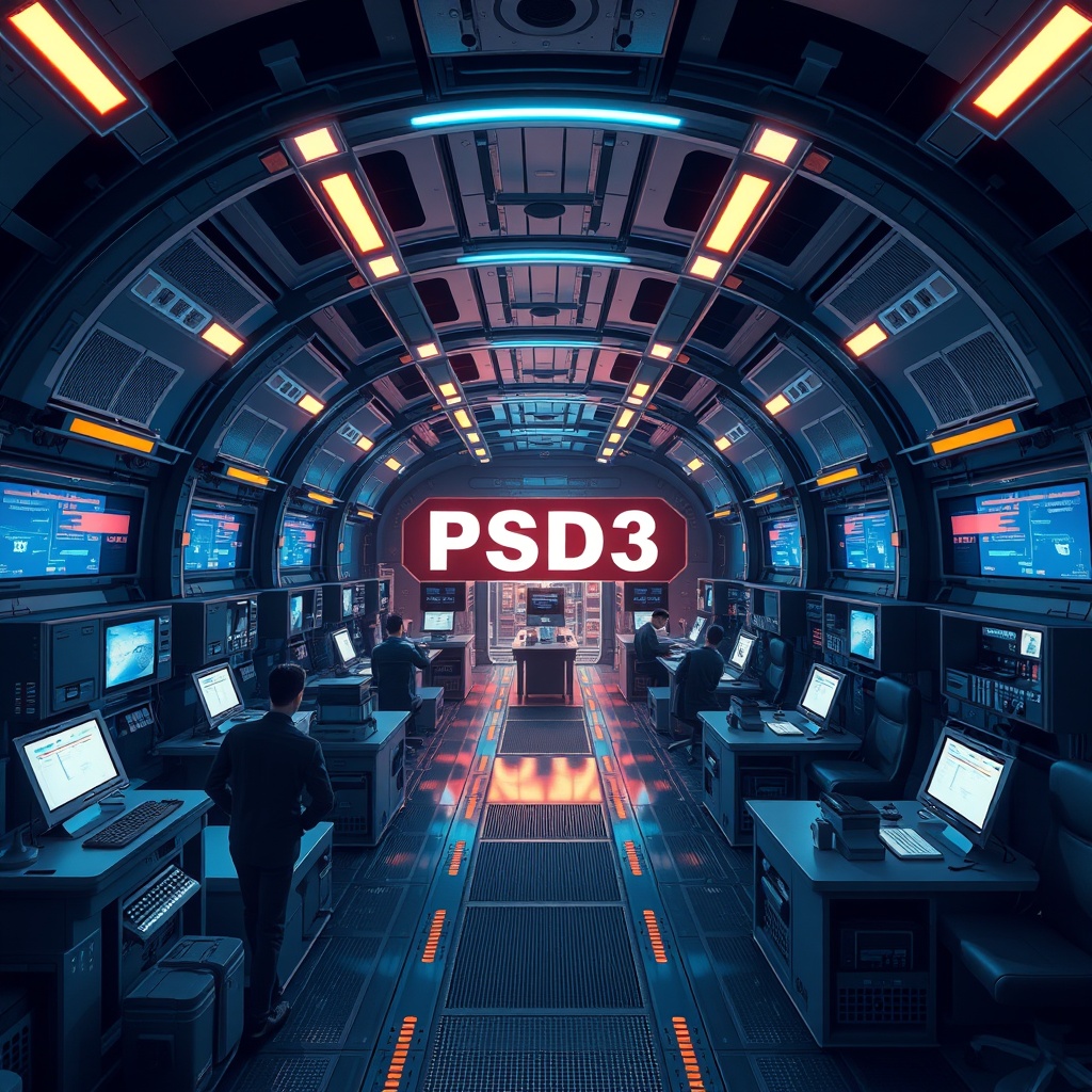 A futuristic payment processing hub with electronic money institutions and payment institutions working in harmony, symbolizing streamlined operations under PSD3.