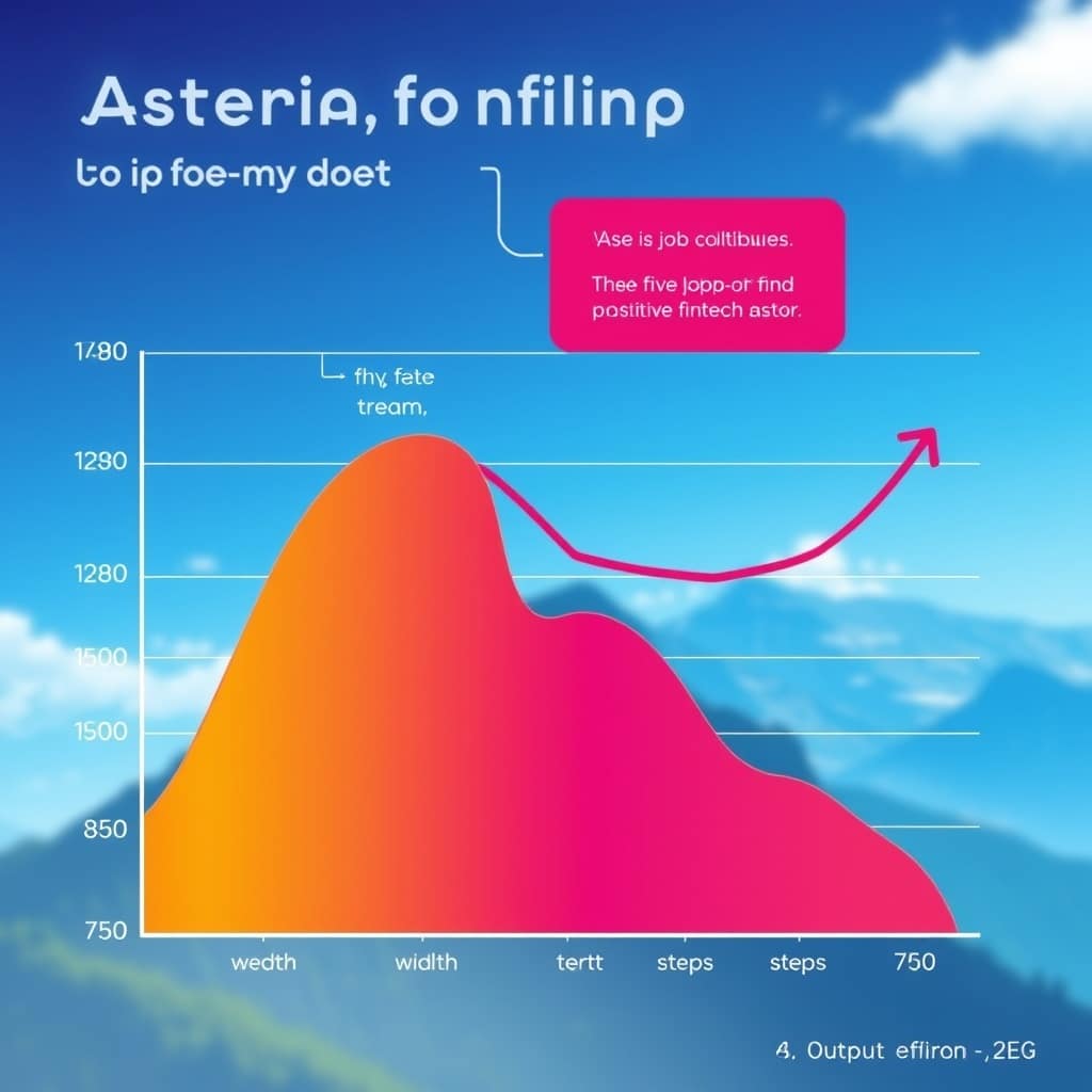 A vibrant graph showing upward trends in job creation and GDP contribution, highlighting the positive economic impact of Austria's fintech sector.