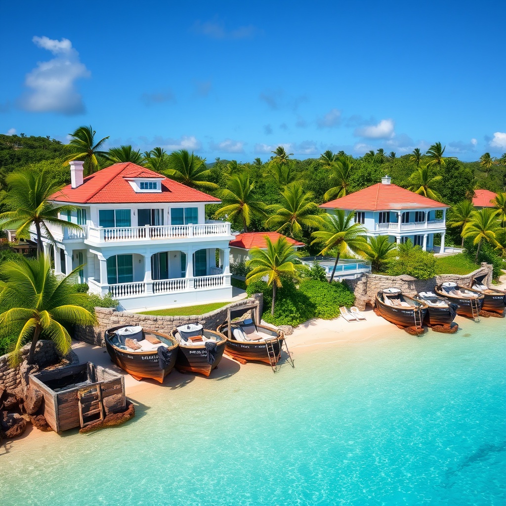 A vibrant stock photo showcasing the scenic beaches and luxury homes in Barbados, representing the lifestyle and cost of living for digital nomads in the region.