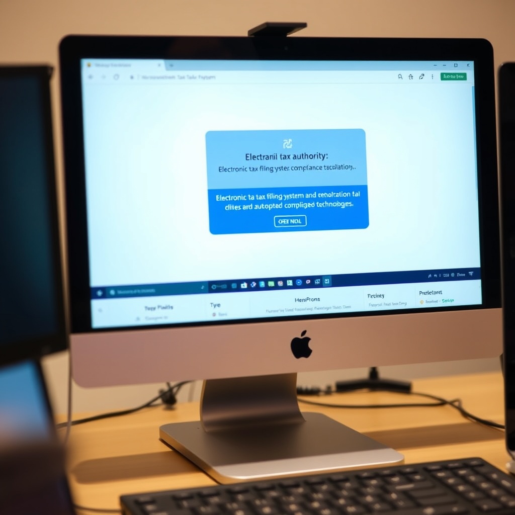 Finnish tax authority digital platform interface on computer screen, demonstrating electronic tax filing systems and automated compliance technology