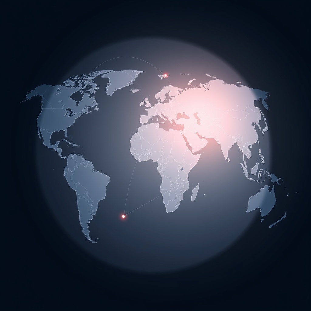 Professional stock photo of a global map with digital connections between Paraguay and other countries, symbolizing advanced multi-jurisdiction tax planning strategies.